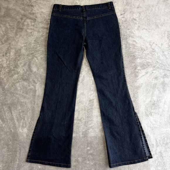 Vintage Forever 21 Jeans Dark Wash Flare Split Hem Women's M Made in USA - Picture 5 of 11